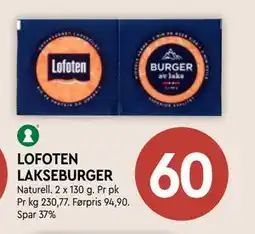 Coop Mega LOFOTEN LAKSEBURGER, NOK 60 tilbud
