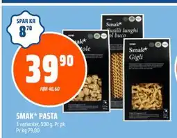Coop Obs SMAK* PASTA, NOK 39.9 tilbud