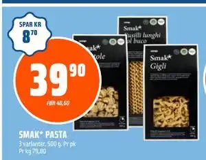 Coop Obs SMAK* PASTA, NOK 39.9 tilbud