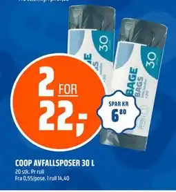 Coop Obs COOP AVFALLSPOSER 30 L, NOK 22 tilbud