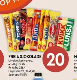 Coop Mega FREIA SJOKOLADE, NOK 20 tilbud