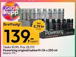 Gigaboks Powerking original/sukkerfri 24 x 250 ml, NOK 139 tilbud