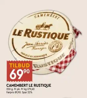 Coop Mega CAMEMBERT LE RUSTIQUE, NOK 69.9 tilbud
