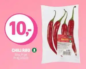 Coop Extra CHILI RØD, NOK 10 tilbud