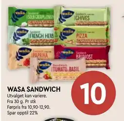 Coop Mega WASA SANDWICH, NOK 10 tilbud
