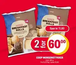 Coop Extra COOP MORGENSTYKKER, NOK 60 tilbud
