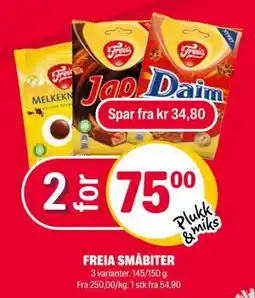 Coop Extra FREIA SMÅBITER, NOK 75 tilbud