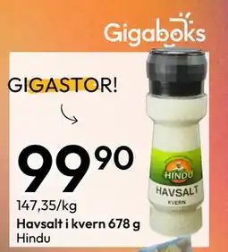 Gigaboks Havsalt i kvern 678 g, NOK 99.9 tilbud