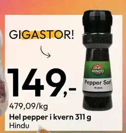 Gigaboks Hel pepper i kvern 311 g, NOK 149 tilbud