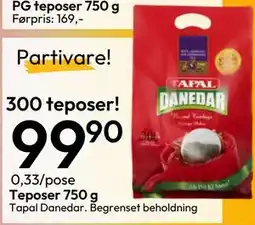 Gigaboks Teposer 750 g, NOK 99.9 tilbud