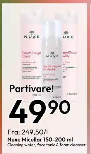 Gigaboks Nuxe Micellar 150-200 ml, NOK 49.9 tilbud