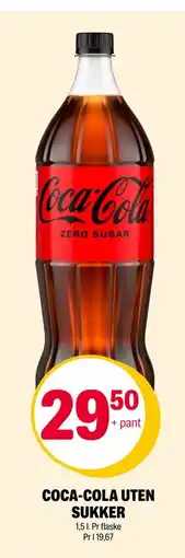 Coop Extra COCA-COLA UTEN SUKKER, NOK 29.5 tilbud