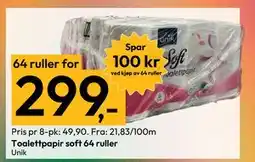Gigaboks Toalettpapir soft 64 ruller, NOK 299 tilbud