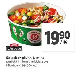 Meny Salatbar plukk & miks, NOK 19.9 tilbud