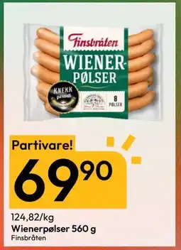 Gigaboks Wienerpølser 560 g, NOK 69.9 tilbud