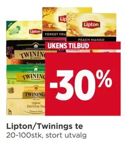 Meny Lipton/Twinings te tilbud