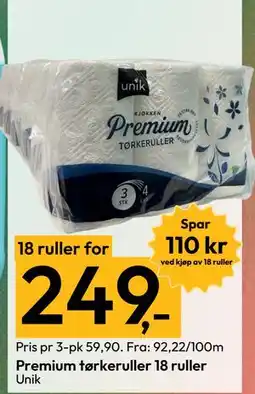 Gigaboks Premium tørkeruller 18 ruller, NOK 249 tilbud