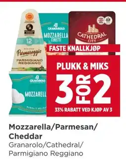 Meny Mozzarella/Parmesan/ Cheddar tilbud