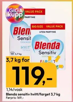 Gigaboks Blenda sensitiv hvitt/farget 3,7 kg, NOK 119 tilbud