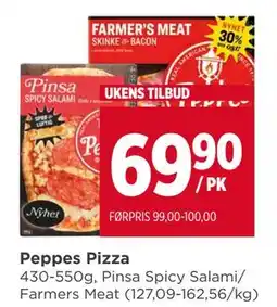 Meny Peppes Pizza, NOK 69.9 tilbud