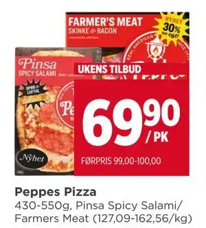 Meny Peppes Pizza, NOK 69.9 tilbud