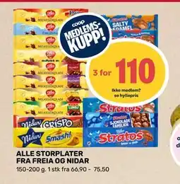 Matkroken ALLE STORPLATER FRA FREIA OG NIDAR, Medlemspris tilbud