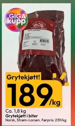 Gigaboks Grytekjøtt i biter, NOK 189 tilbud