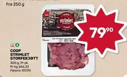 Matkroken COOP STRIMLET STORFEKJØTT, NOK 79.9 tilbud