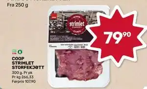 Matkroken COOP STRIMLET STORFEKJØTT, NOK 79.9 tilbud