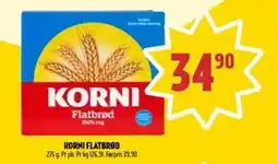 Coop Prix KORNI FLATBRØD, NOK 34.9 tilbud