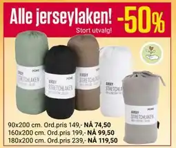 Europris Alle jerseylaken! tilbud