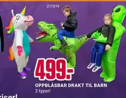 Europris OPPBLÅSBAR DRAKT TIL BARN, NOK 499 tilbud