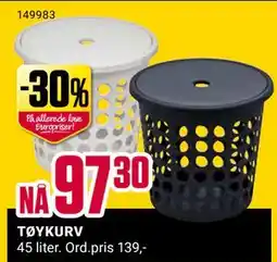 Europris TØYKURV, NOK 97.3 tilbud