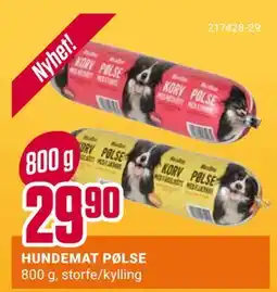 Europris HUNDEMAT PØLSE, NOK 29.9 tilbud