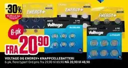 Europris VOLTAGE OG ENERGY+ KNAPPCELLEBATTERI tilbud