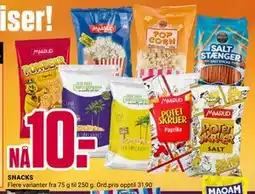 Europris SNACKS, NOK 10 tilbud