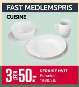 Europris SERVISE HVIT, Medlemspris tilbud