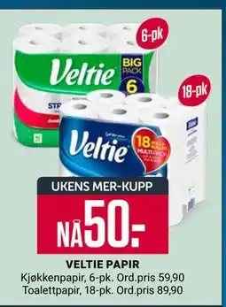 Europris VELTIE PAPIR, App-pris tilbud