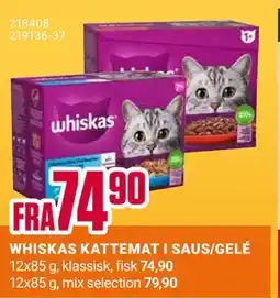 Europris WHISKAS KATTEMAT I SAUS/GELÉ tilbud
