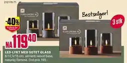 Europris LED-LYKT MED SOTET GLASS, NOK 119.4 tilbud