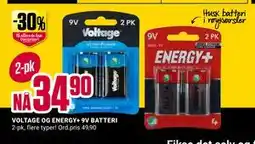 Europris VOLTAGE OG ENERGY+ 9V BATTERI, NOK 34.9 tilbud