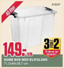 Europris HOME BOX MED KLIPSLOKK, NOK 149 tilbud