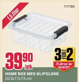 Europris HOME BOX MED KLIPSLOKK, NOK 39.9 tilbud