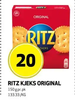 Bunnpris RITZ KJEKS ORIGINAL, NOK 20 tilbud