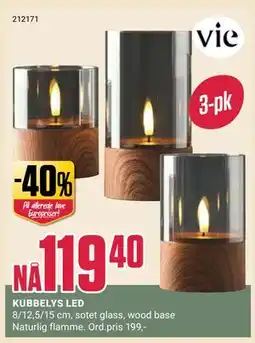 Europris KUBBELYS LED, NOK 119.4 tilbud