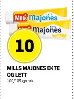 Bunnpris MILLS MAJONES EKTE OG LETT, NOK 10 tilbud