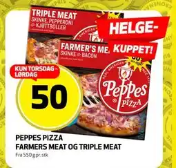 Bunnpris PEPPES PIZZA FARMERS MEAT OG TRIPLE MEAT, NOK 50 tilbud