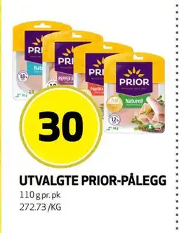 Bunnpris UTVALGTE PRIOR-PÅLEGG, NOK 30 tilbud