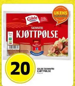 Bunnpris GILDESKINNFRI KJØTTPØLSE, NOK 20 tilbud