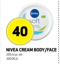Bunnpris NIVEA CREAM BODY/FACE, NOK 40 tilbud